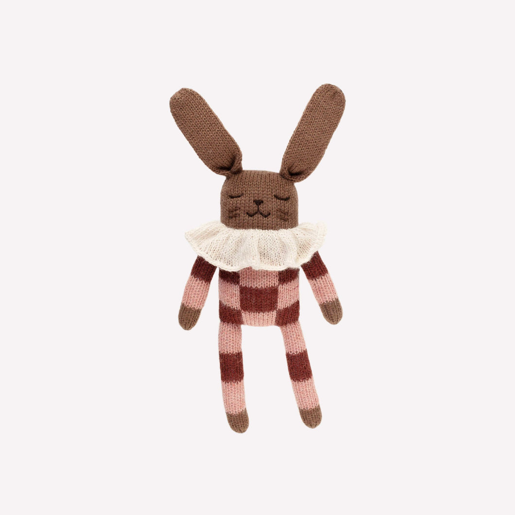 Main Sauvage Knitted Soft Toy - Bunny - Sienna Check Pyjamas