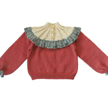 Load image into Gallery viewer, Kalinka Dove Sweater - Dusty Rose/Ruby Red - 2-3Y, 3-4Y, 4-5Y, 5-6Y