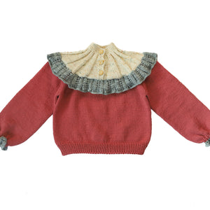 Kalinka Dove Sweater - Ruby Red - 4-5Y Last One