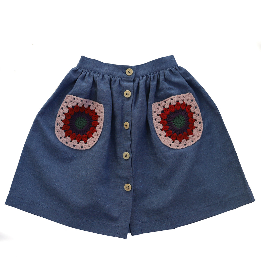 Kalianka Senna Skirt - Denim - 2/4Y, 4/6Y