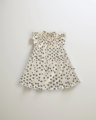 Oeuf Peasant Dress - Gardenia/Clover - 4/5Y Last One