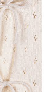 Mipounet Cotton Openwork Cardigan - Ecru/Camel - 2Y, 4Y, 6Y