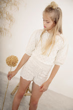 Load image into Gallery viewer, Mipounet Cotton Openwork Sweater - Ecru/Camel - 6Y Last Ones