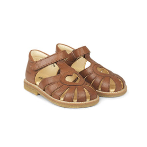 Angulus Sandal with Heart Detail and Velcro Closure - 25
