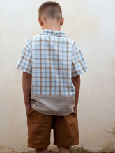 Load image into Gallery viewer, Popelin Shirt with lapel - Plaid - 3/4Y Last One