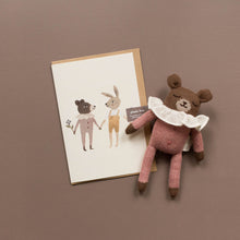 Load image into Gallery viewer, Main Sauvage Knitted Soft Toy - Teddy - Rose Pyjamas