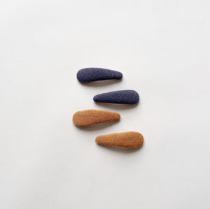 Rae  Plain Hair Clips - Purple, Denim