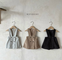 Load image into Gallery viewer, Monbebe Corduroy Overall Skirt - Beige, Charcoal- 3/4Y, 5/6Y