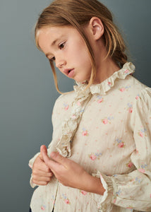 Caramel Cauliflower Blouse - Rose Bouquet - 4Y, 6Y