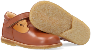 Angulus Mary Janes with Heart and Velcro - Cognac - 25 Only