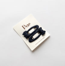 Load image into Gallery viewer, Rae Bow Hair Clips - Navy