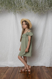 Bebe Organic Birgita Dress - Khaki 3Y Last One