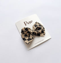 Load image into Gallery viewer, Rae Big Bow Hair Clips - Cream/Charcoal