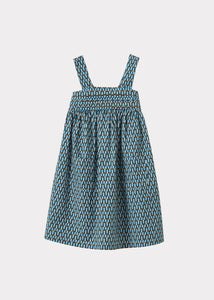 Caramel Abelia Dress - Blue Geo Print - 4Y, 6Y