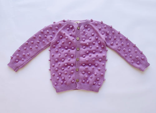 Minimom Popcorn Cardigan - Lilac - 3/4Y, 4/5Y