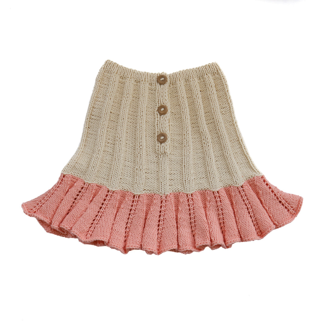 Kalinka Kids Dove Skirt - Milk/Rose - 4-6Y Last One