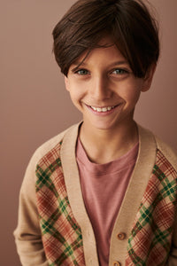 Caramel Bailey Cardigan - Camel Jacquard - 3Y, 6Y