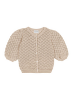 Load image into Gallery viewer, Mipounet Giulia Cotton Openwork Cardigan - Sand - 4Y