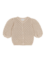 Load image into Gallery viewer, Mipounet Giulia Cotton Openwork Cardigan - Sand - 4Y, 6Y