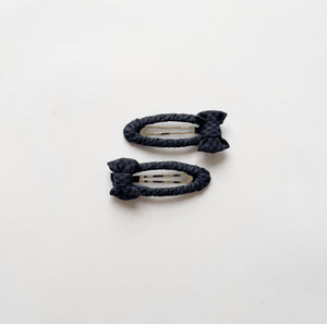 Rae Bow Hair Clips - Navy