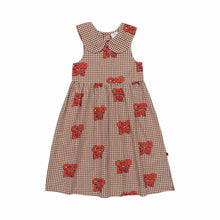 Load image into Gallery viewer, Wynken Pan Collar Sundress - Caramel Gingham/Red - 2Y Last One