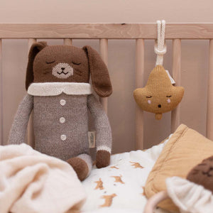 Main Sauvage Knitted Soft Toy - Large Bunny  - Oat Jumpsuit