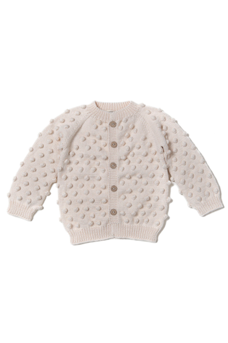 Minimom Popcorn Cardigan - Natural - 4/5Y, 5/6Y