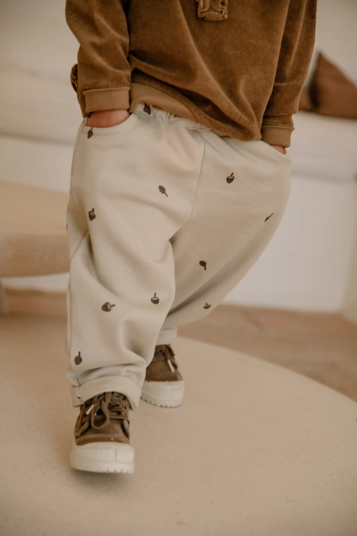 Studio Boheme Carrot Pants - Artichoke Ecru/Artichoke Grey - 24M