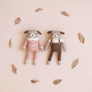 Main Sauvage Knitted Soft Toy - Puppy - Nut Overall