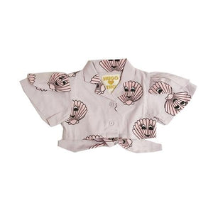 Hugo Loves Tiki Tie Crop Top - Pink Seashells 4T last one