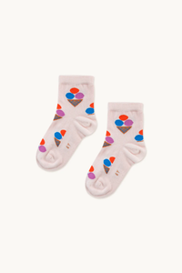 Tinycottons Ice Cream Quater Socks - Light Pink - 2Y, 6Y