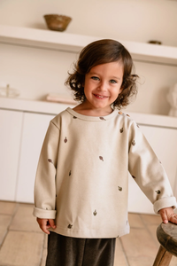 Studio Boheme Noe Sweatshirt - Artichoke Ecru/Artichoke Grey - 24M, 36M, 4Y, 6Y, 8Y