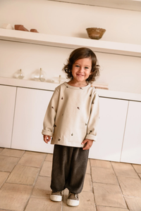 Studio Boheme Noe Sweatshirt - Artichoke Ecru/Artichoke Grey - 24M, 36M, 4Y, 6Y, 8Y