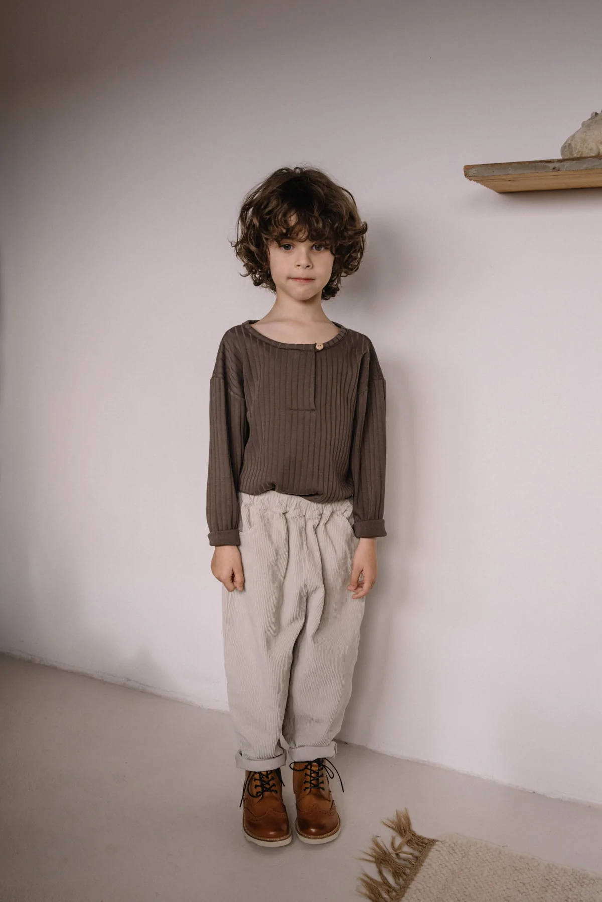 Studio Boheme Carrot Corduroy Pants - Cocoa/Brown/Grey - 36M, 4Y