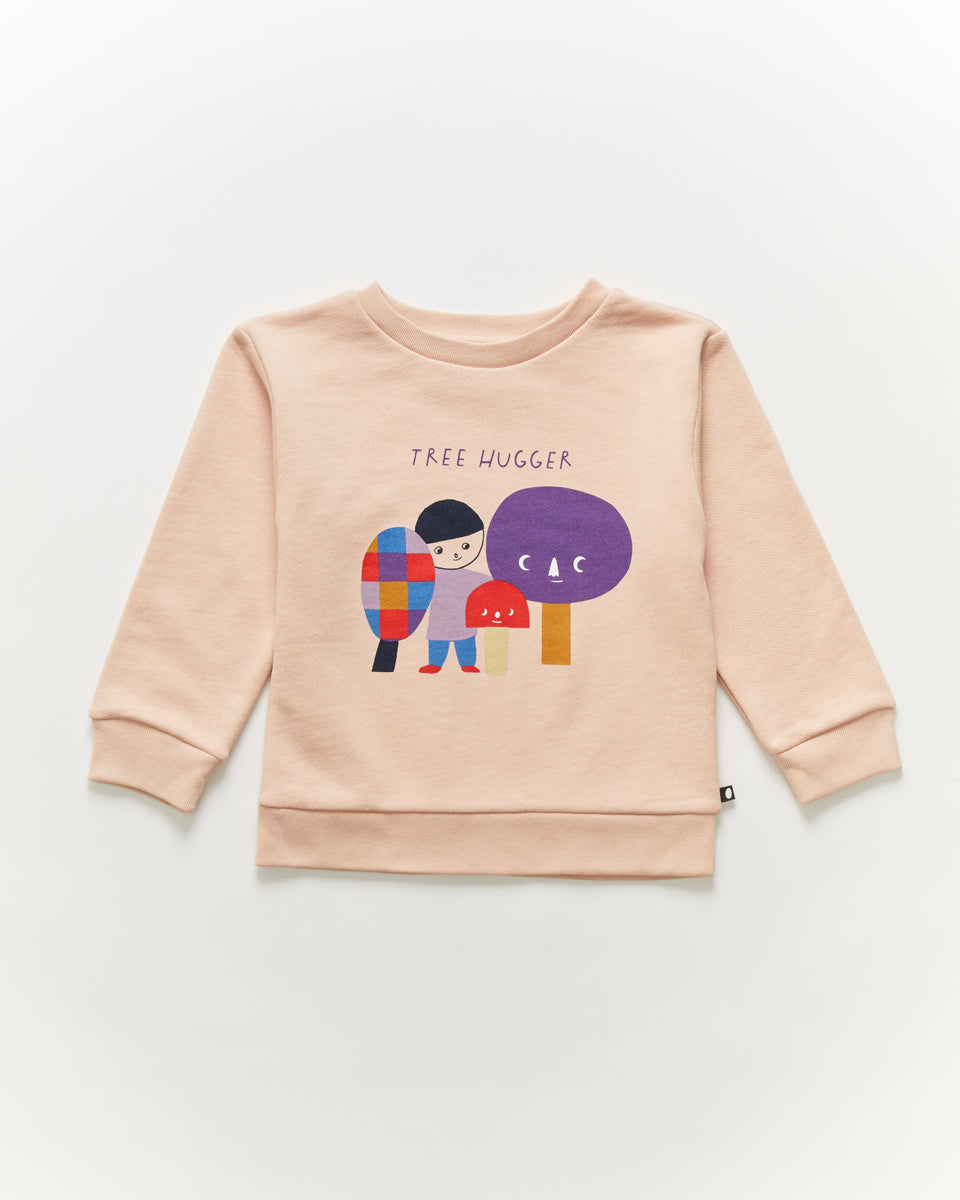 Oeuf Sweatshirt - Silver Peony/Tree Hugger - 2/3Y, 4/5Y