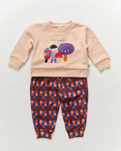 Oeuf Sweatshirt - Silver Peony/Tree Hugger - 2/3Y, 4/5Y