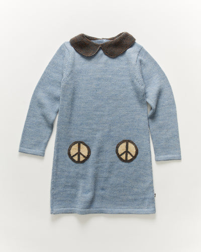 Oeuf Peace Pocket Dress - Mist - 1/2Y, 3/4Y, 4/5Y, 5/6Y