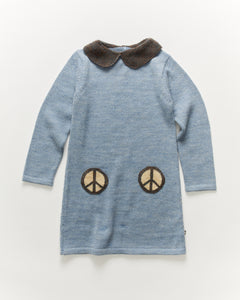 Oeuf Peace Pocket Dress - Mist - 1/2Y, 3/4Y, 4/5Y, 5/6Y