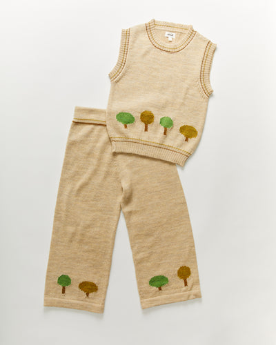 Oeuf Vest and Pants Set - Bright Beige - 2/3Y, 3/4Y, 5/6Y